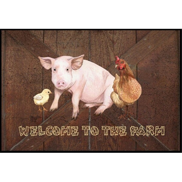 Micasa Welcome to the Farm with the pig and chicken Indoor or Outdoor Mat MI247949 - main